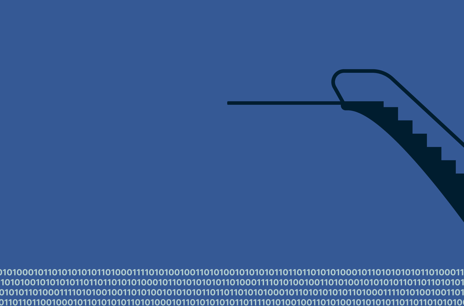Diving board with a pool of code.