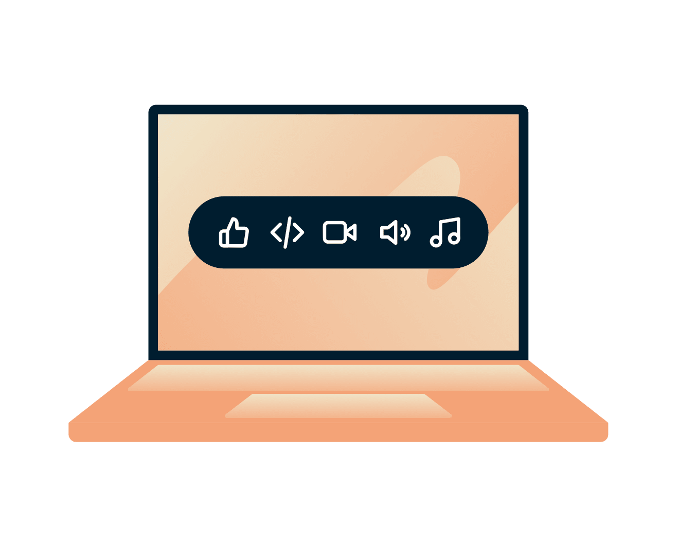 Enjoy the content you want: streaming TV and music on a laptop.
