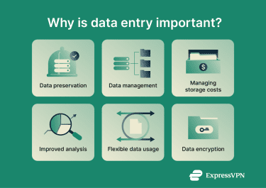 Graphical representation of what makes data entry important to organizations.