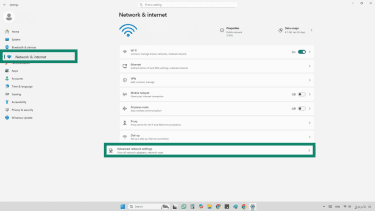 Screenshot of advanced network settings option in Windows (2)