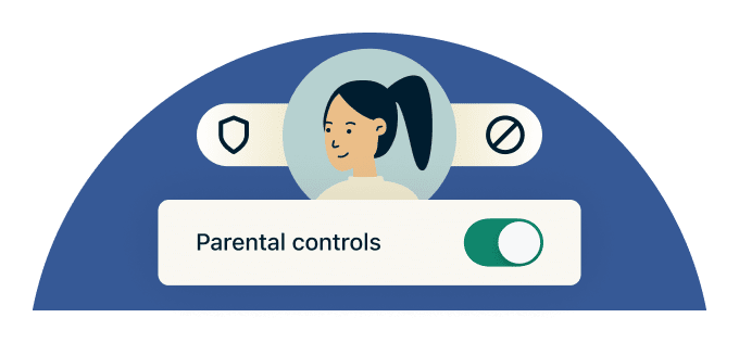Parental controls Set times for internet access and block adult content.
