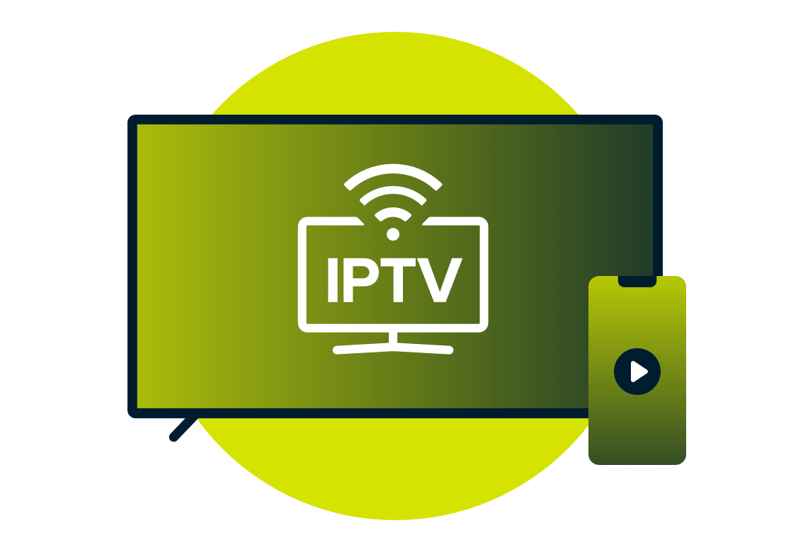 IPTV on a tv screen monitor.