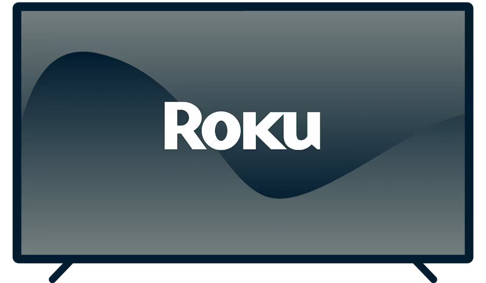 Roku logo on a TV.