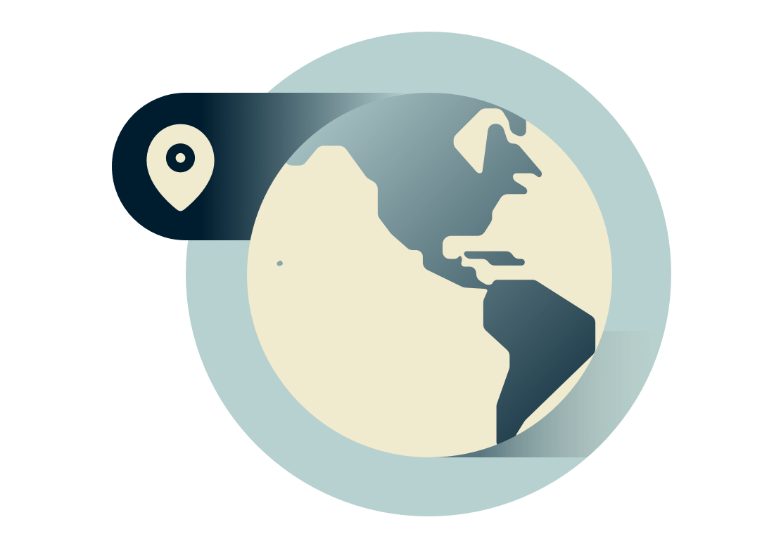 Use a VPN anywhere on the globe, including North and South America.