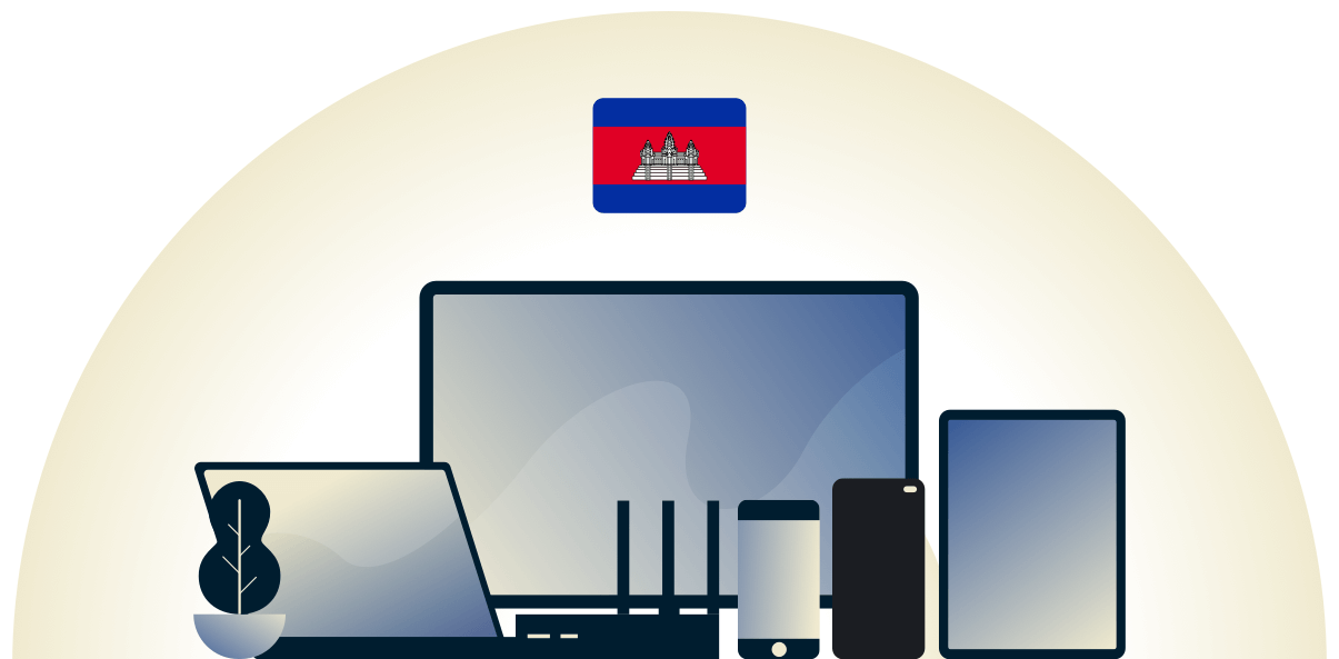 Cambodia VPN, der beskytter en række forskellige enheder.