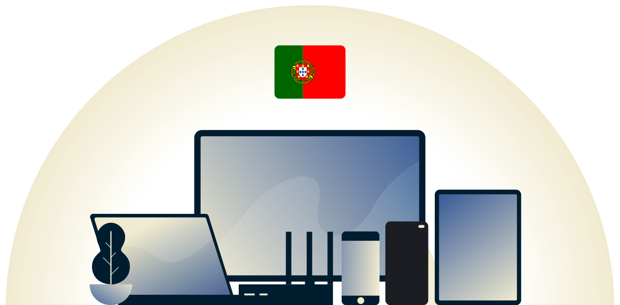 VPN de Portugal protegiendo una gran variedad de dispositivos.