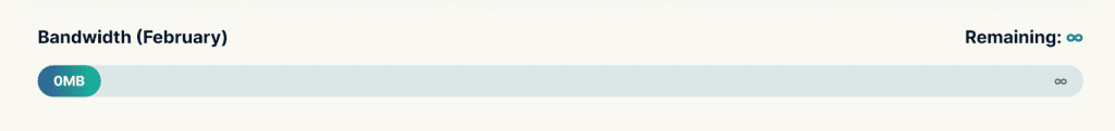Bandwidth bar in ExpressMailGuard