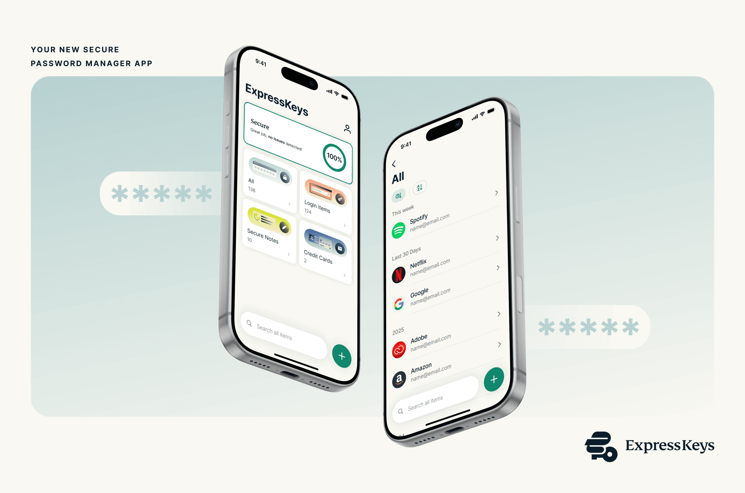 ExpressKeys password manager app device screens