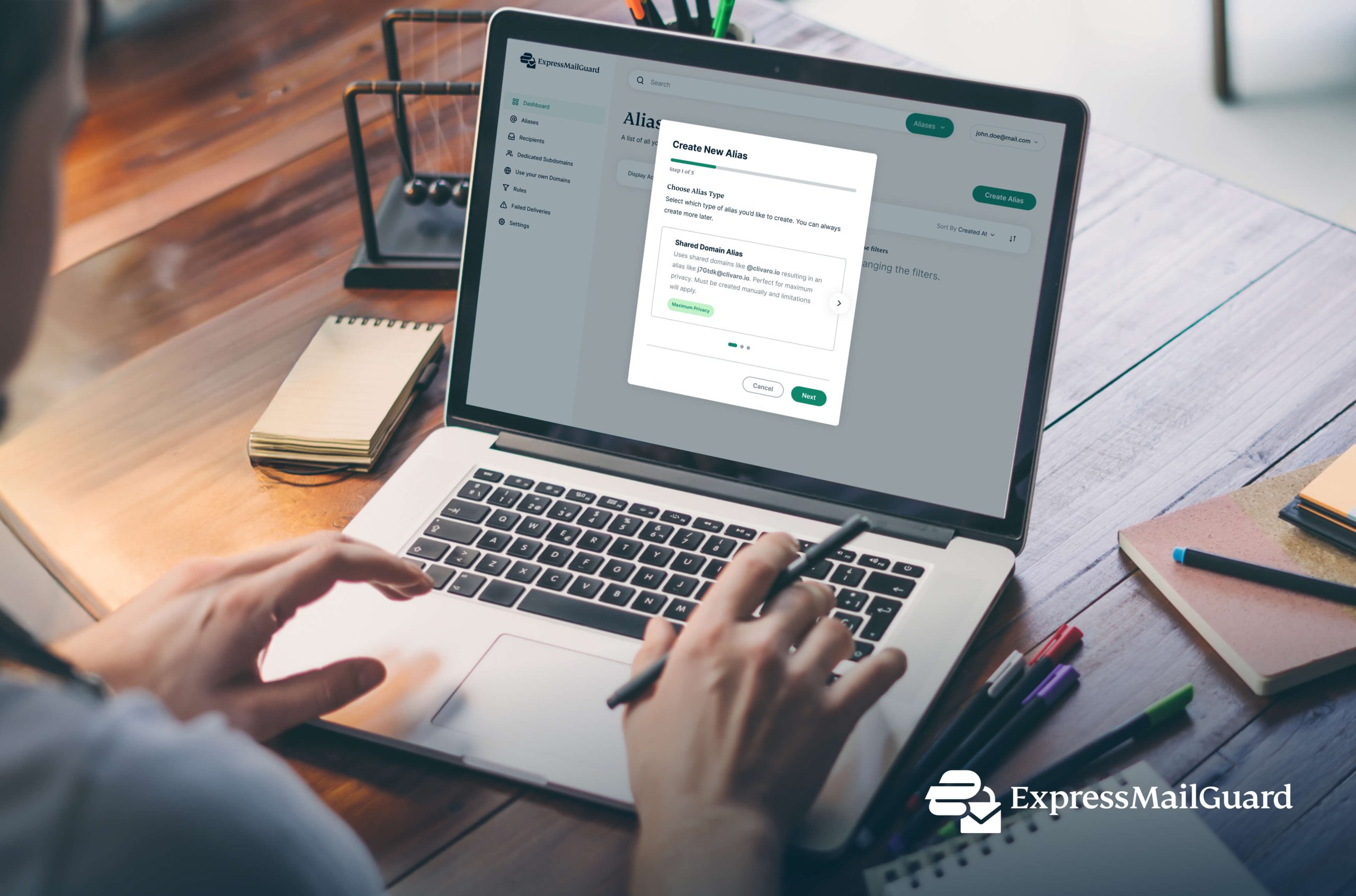 Lifestyle image of ExpressVPN ExpressMailGuard.