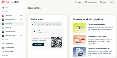 ExpressKeys for macOS in the ExpressVPN+ dashboard.
